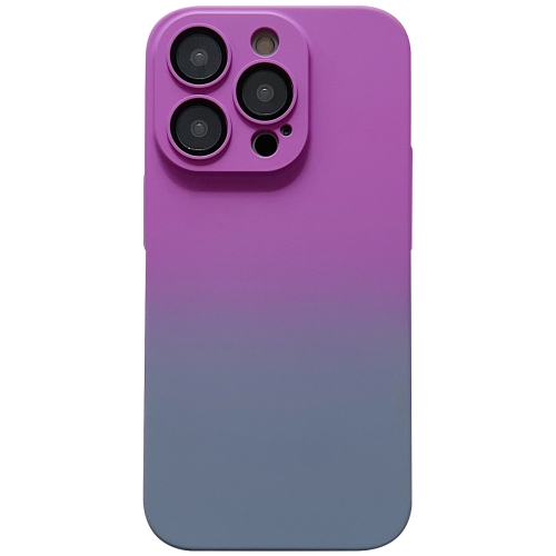 

For iPhone 14 Skin Feel Gradient Phone Case(Purple + Grey)