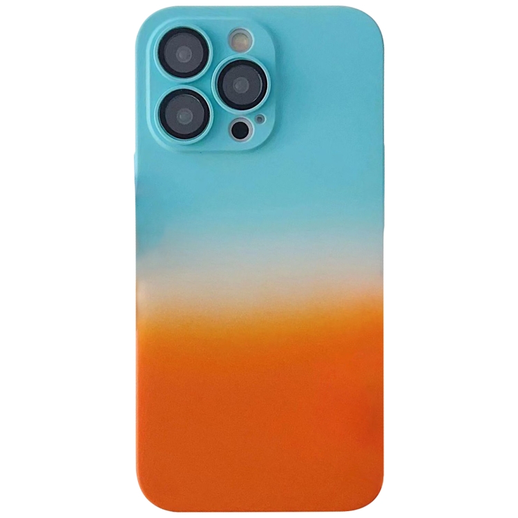 

For iPhone 13 Pro Max Skin Feel Gradient Phone Case(Blue + Orange)