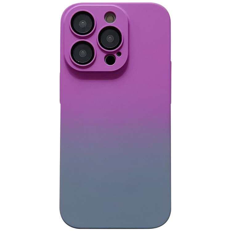 

For iPhone 12 Pro Skin Feel Gradient Phone Case(Purple + Grey)