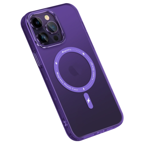 

For iPhone 14 Pro Colorful Series TPU+PC Magsafe Magnetic Phone Case(Purple)