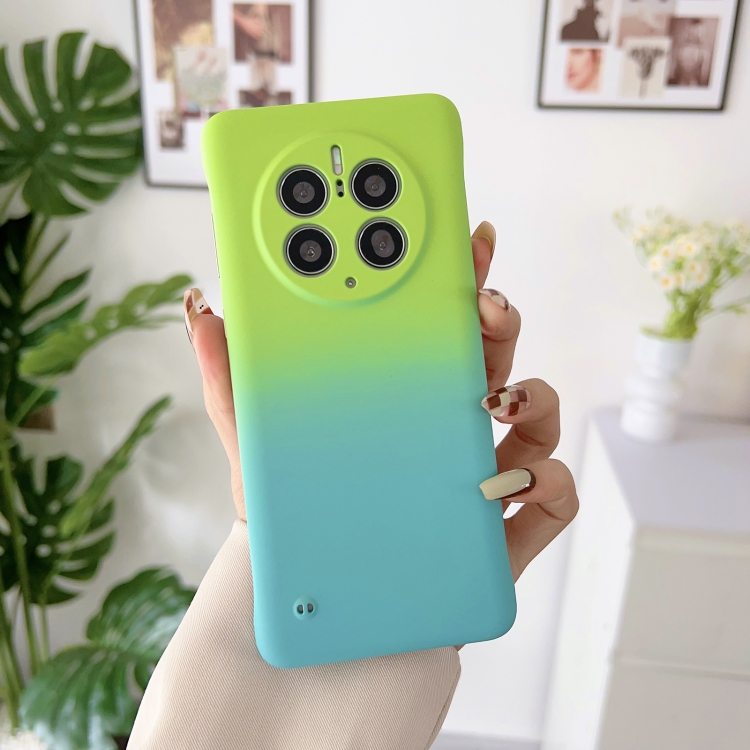 

For Huawei P50 Pro Frameless Skin Feel Gradient Phone Case(Green Blue)
