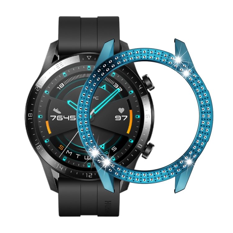 SUNSKY - Para Huawei GT2 46mm PC Double Row Diamond Funda de reloj (Indigo)