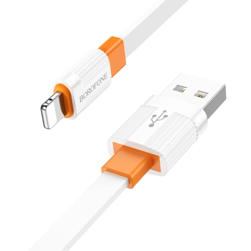 

Borofone BX89 USB to 8 Pin Union 2.4A Charging Data Cable, Length:1m(White Orange)