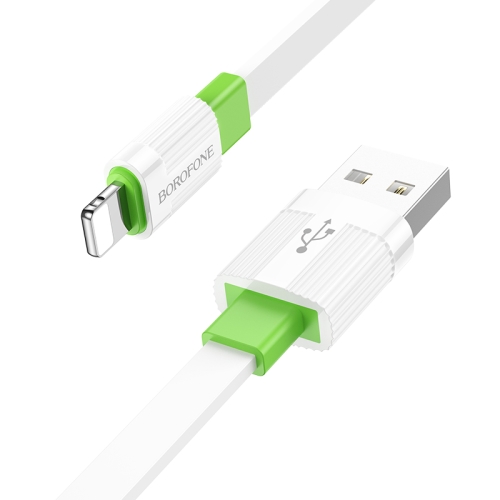 

Borofone BX89 USB to 8 Pin Union 2.4A Charging Data Cable, Length:1m(White Green)