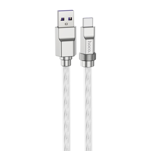 

hoco U113 100W USB to USB-C/Type-C Silicone Fast Charging Data Cable, Length: 1m(Silver)