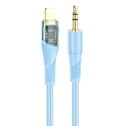 hoco UPA25 Transparent Exploration Version 8 Pin Digital Audio Conversion Cable, Length: 1m(Blue)