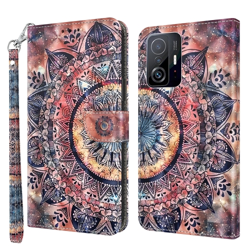 

For Xiaomi Mi 11T Pro 3D Painted Leather Phone Case(Colorful Mandala)