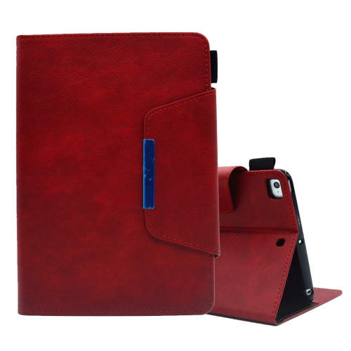 

For iPad mini 5 / 4 / 3 / 2 / 1 Suede Cross Texture Magnetic Clasp Leather Tablet Case(Red)