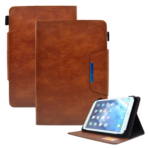 

For 10 inch Suede Cross Texture Magnetic Clasp Leather Tablet Case(Brown)