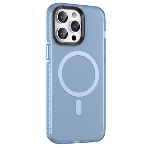 

For iPhone 14 Pro Skin Feel Semi-transparent Frosted MagSafe Magnetic Phone Case(Blue)