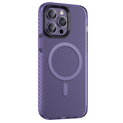 

For iPhone 14 Skin Feel Semi-transparent Frosted MagSafe Magnetic Phone Case(Purple)