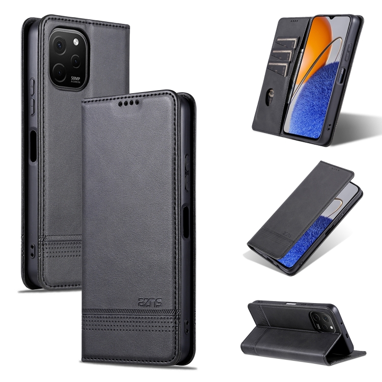 

For Huawei Enjoy 50z AZNS Magnetic Calf Texture Flip Leather Phone Case(Black)