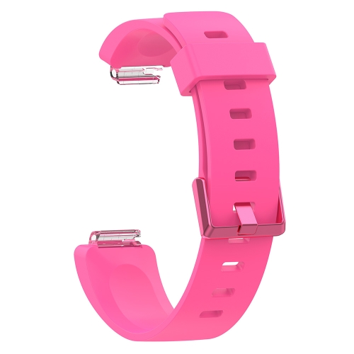 

For Fitbit Inspire / Inspire HR Glossy Surface Silicone Watch Band, Size:S(Pink)