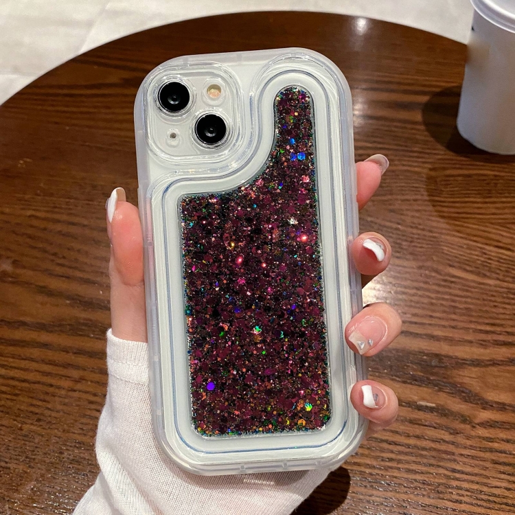 

For iPhone 13 Chameleon Sequins Epoxy Phone Case(Colorful)