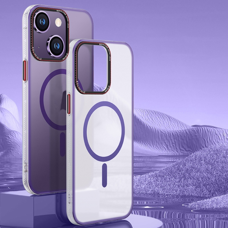

For iPhone 14 Frosted MagSafe Magnetic Phone Case(Deep Purple)
