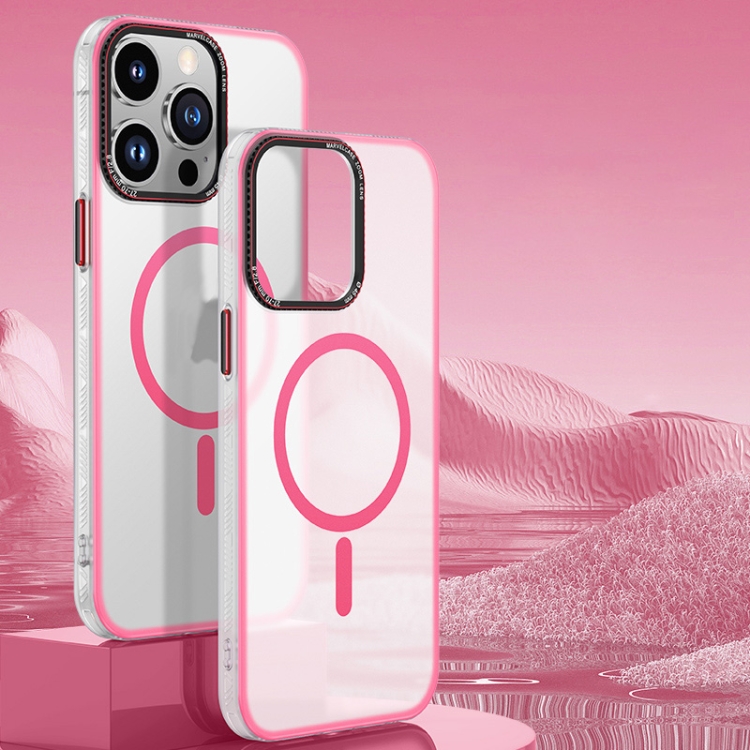 

For iPhone 13 Frosted MagSafe Magnetic Phone Case(Pink)