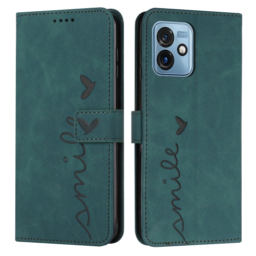 

For Motorola Moto G 5G 2023 Skin Feel Heart Embossed Leather Phone Case(Green)