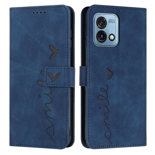 

For Motorola Moto G Stylus 5G 2023 Skin Feel Heart Embossed Leather Phone Case(Blue)