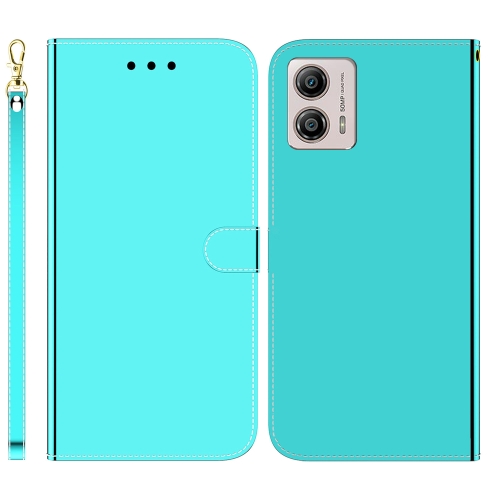 

For Motorola Moto G13 / G23 / G53 Imitated Mirror Surface Horizontal Flip Leather Phone Case(Mint Green)
