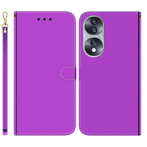 

For Honor 70 Imitated Mirror Surface Horizontal Flip Leather Phone Case(Purple)