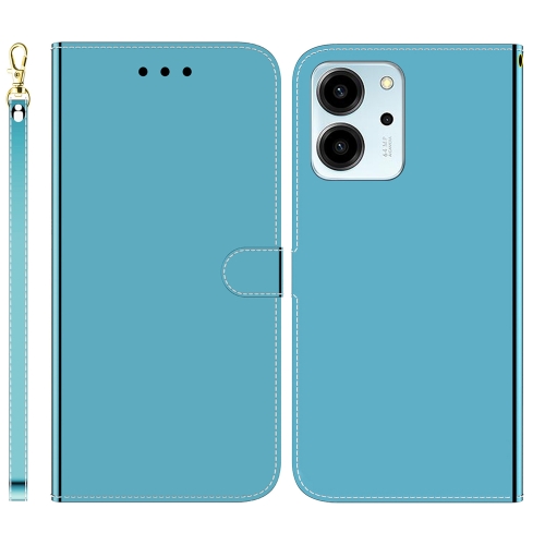 

For Honor 80 SE Imitated Mirror Surface Horizontal Flip Leather Phone Case(Blue)