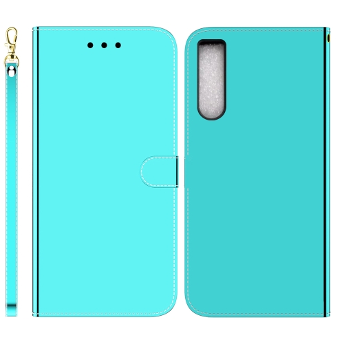 

For Sony Xperia 10 IV 2023 Imitated Mirror Surface Horizontal Flip Leather Phone Case(Mint Green)