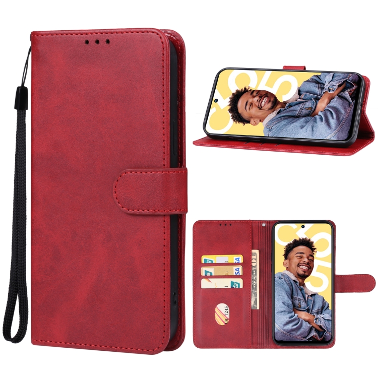 

For Realme C55 Leather Phone Case(Red)
