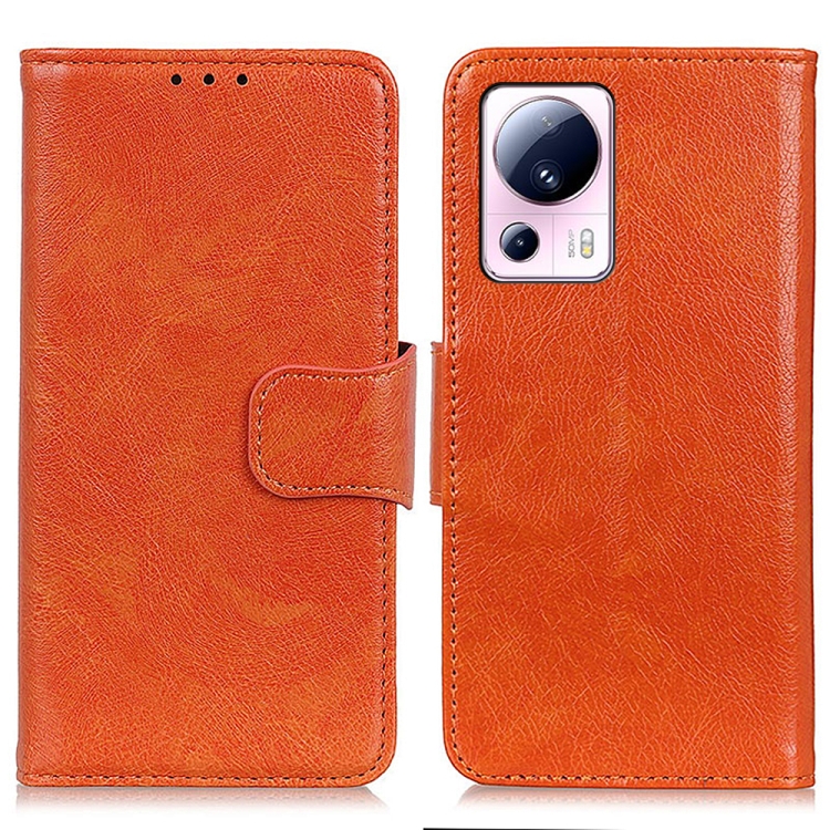 

For Xiaomi 13 Lite / Civi 2 Nappa Texture Leather Phone Case(Orange)