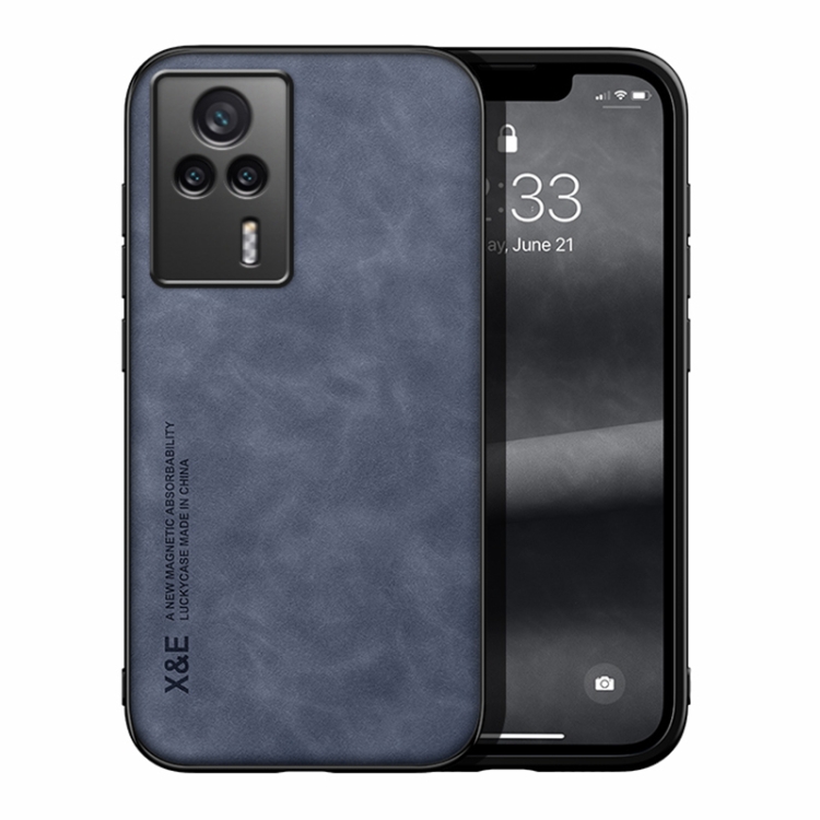 

For Xiaomi Redmi K60 / K60E Lamba Skin Feel Magnetic Leather Phone Case(Blue)