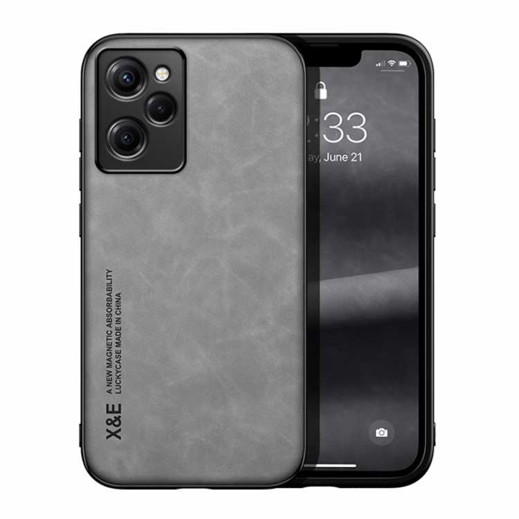 

For Xiaomi Redmi Note 12 Pro Speed Lamba Skin Feel Magnetic Leather Phone Case(Light Grey)