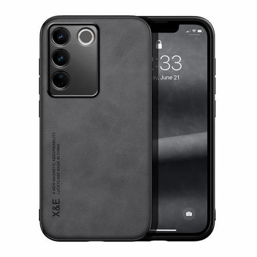 

For vivo S16 Lamba Skin Feel Magnetic Leather Phone Case(Dark Grey)