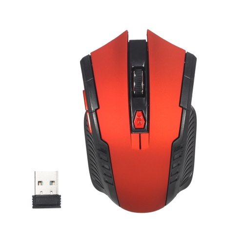 

6-keys 2.4G 1600DPI Three-speed Adjustable Wireless Office Mouse(Red)