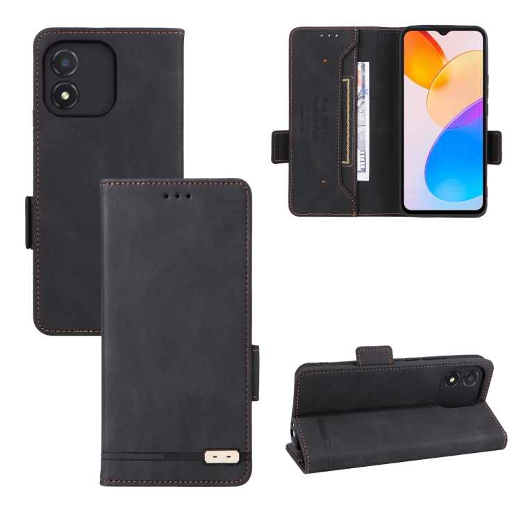 

For Honor X5 Magnetic Clasp Flip Leather Phone Case(Black)