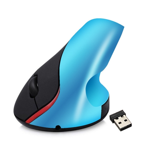 HXSJ A889 6 Keys 2400DPI 2.4GHz Vertical Wireless Mouse Rechargeable(Blue)