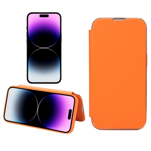 

For iPhone 11 Plain Skin Shield Leather Phone Case(Orange Yellow)