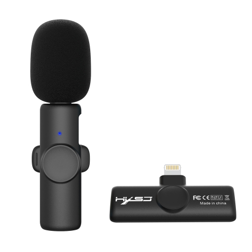 HXSJ F18 2.4G 8 Pin Noise Reduction Lavalier Wireless Microphone(Black)