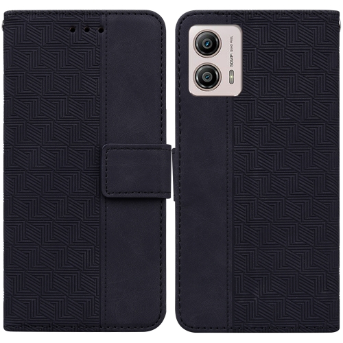 

For Motorola Moto G13 / G23 / G53 Geometric Embossed Leather Phone Case(Black)