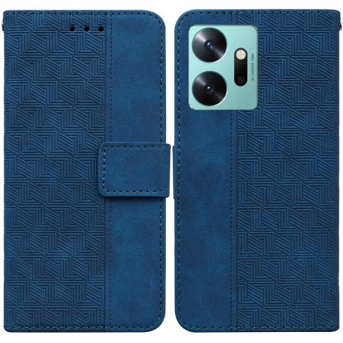 

For Infinix Zero 20 Geometric Embossed Leather Phone Case(Blue)