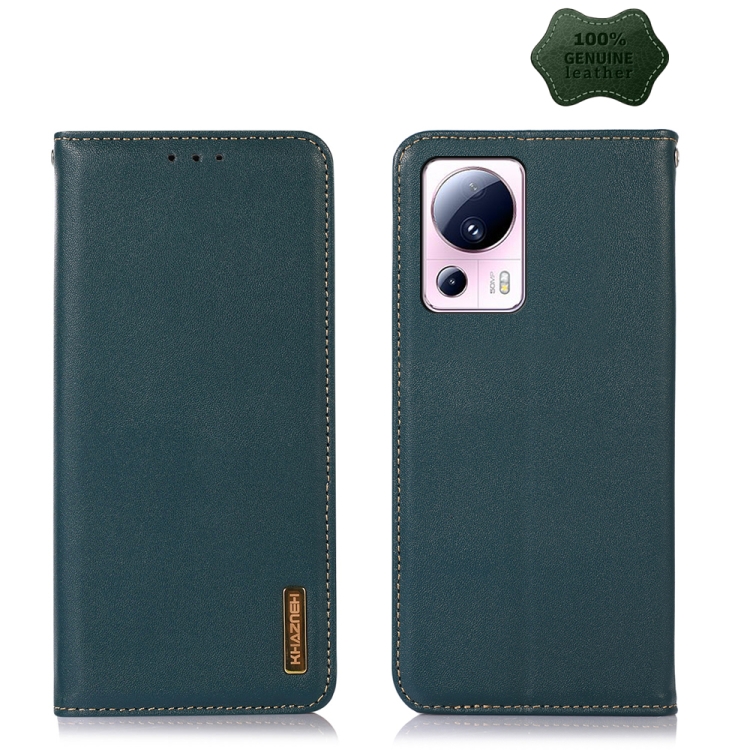 

For Xiaomi 13 Lite / Civi 2 KHAZNEH Nappa Top Layer Cowhide Leather Phone Case(Green)