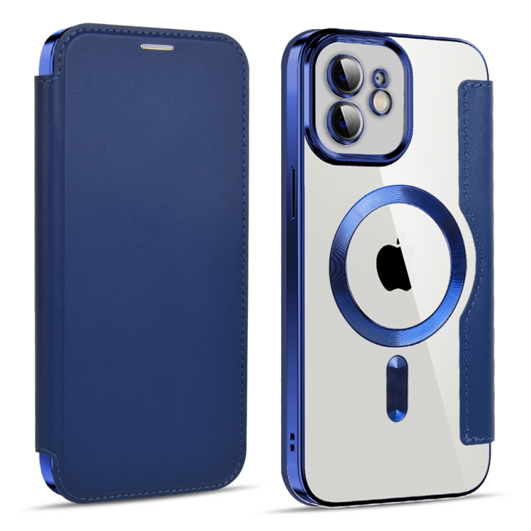 

For iPhone 12 MagSafe Magnetic RFID Anti-theft Leather Phone Case(Royal Blue)