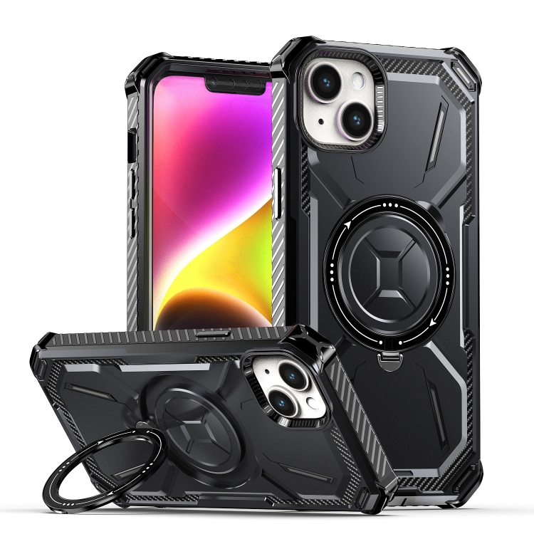 

For iPhone 14 / 13 Armor Series Holder Phone Case(Black)