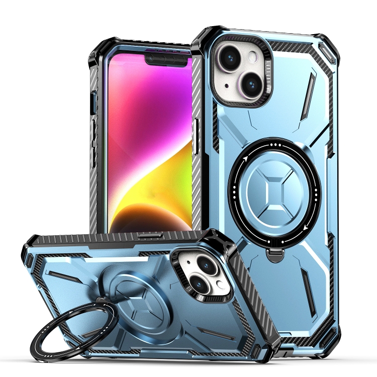 

For iPhone 12 / 12 Pro Armor Series MagSafe Magnetic Holder Phone Case(Blue)