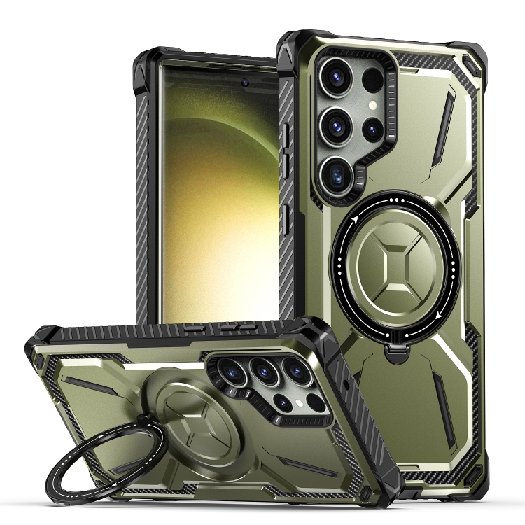 

For Samsung Galaxy S23 Ultra 5G Armor Series Holder Phone Case(Army Green)