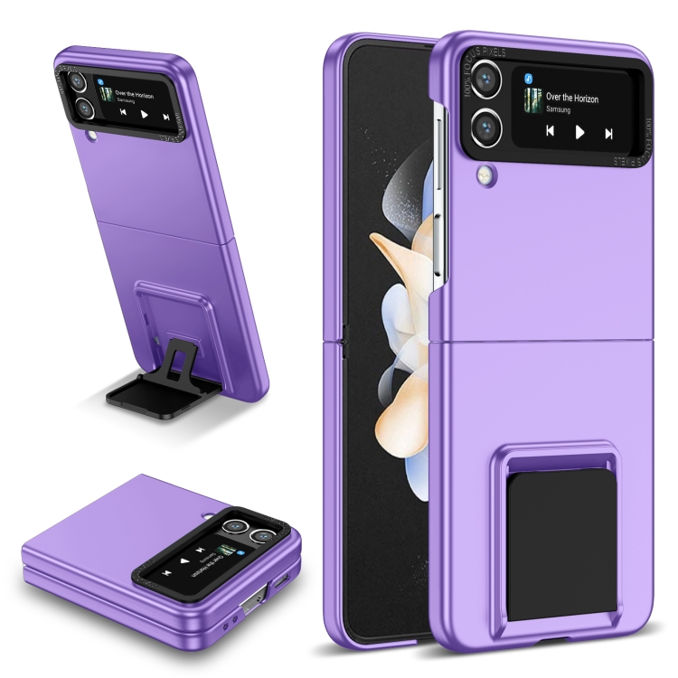 

For Samsung Galaxy Z Flip4 5G Three-dimensional Folding Holder PC Phone Case(Purple)
