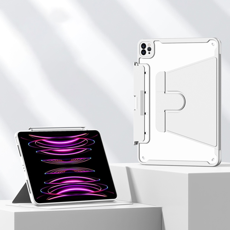 

For Huawei MatePad 11 Detachable Rotating Leather Tablet Case(White)