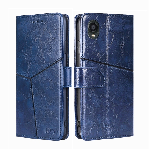 

For Kyocera Digno BX2-Digno SX2-A101KC Geometric Stitching Horizontal Flip Leather Phone Case(Blue)