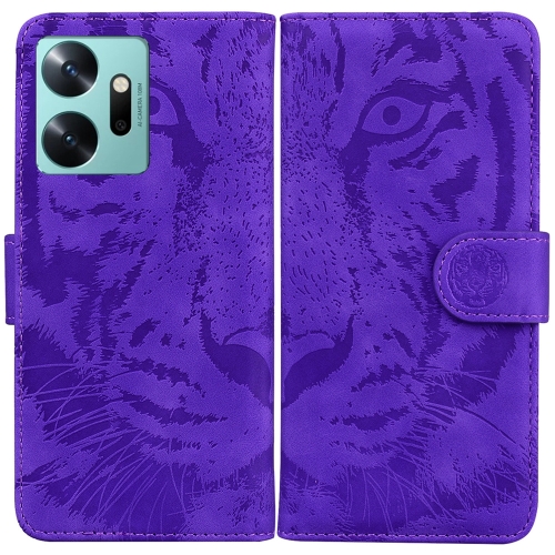 

For Infinix Zero 20 Tiger Embossing Pattern Leather Phone Case(Purple)