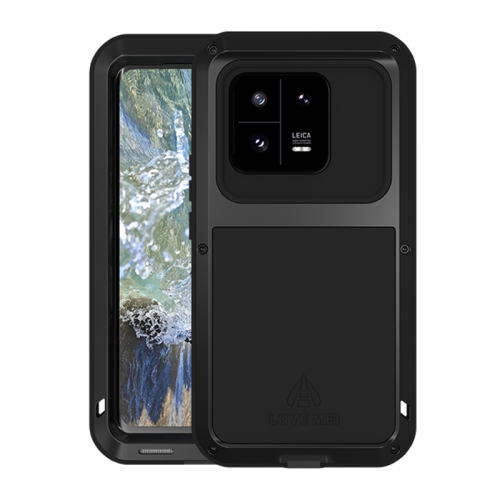 

For Xiaomi 13 Pro LOVE MEI Metal Shockproof Life Waterproof Dustproof Phone Case(Black)