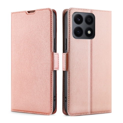 

For Honor X8A Ultra-thin Voltage Side Buckle Horizontal Flip Leather Phone Case(Rose Gold)