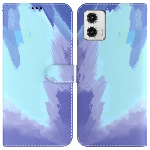 

For Motorola Moto G73 Watercolor Pattern Flip Leather Phone Case(Winter Snow)